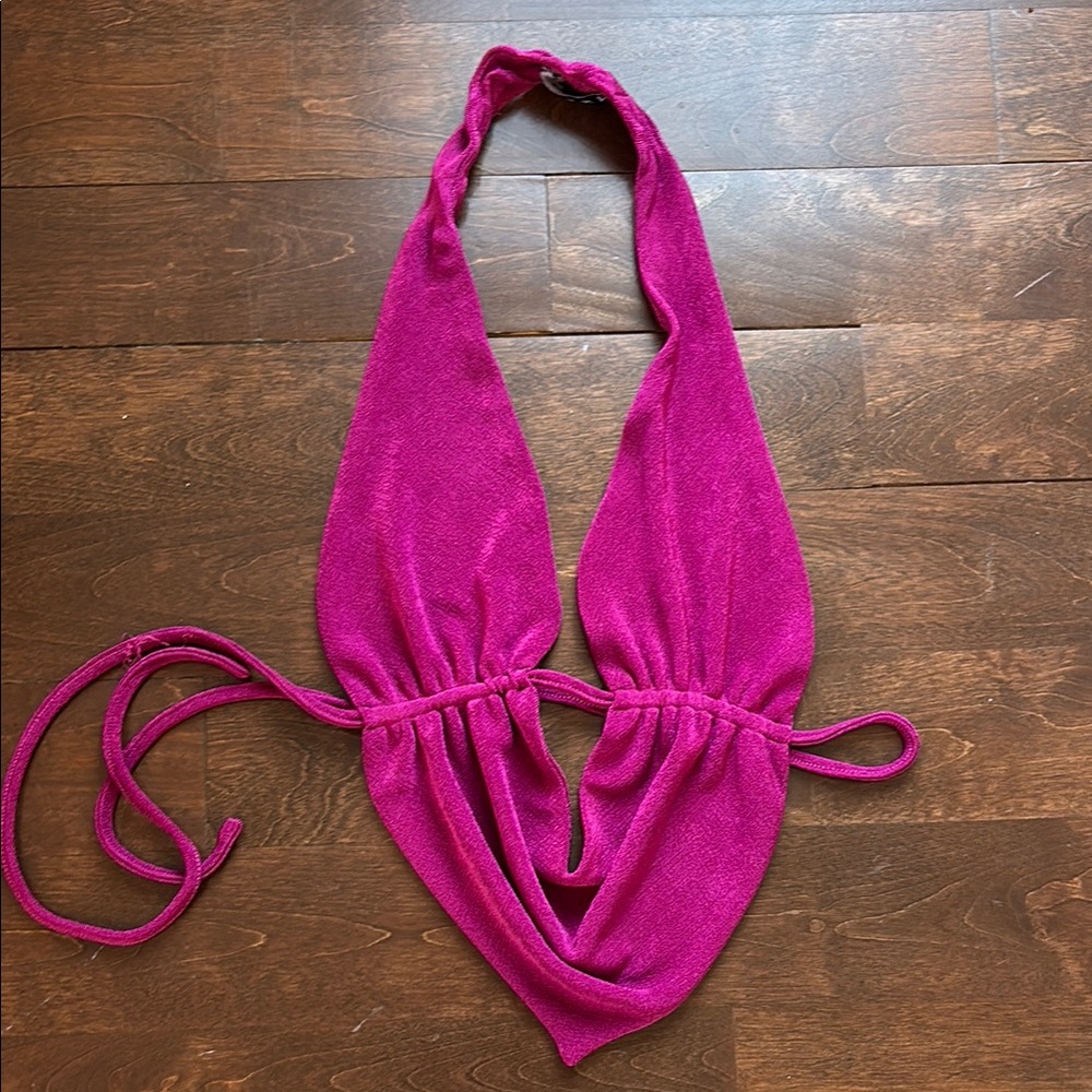 Womens Halter crop top in Magenta